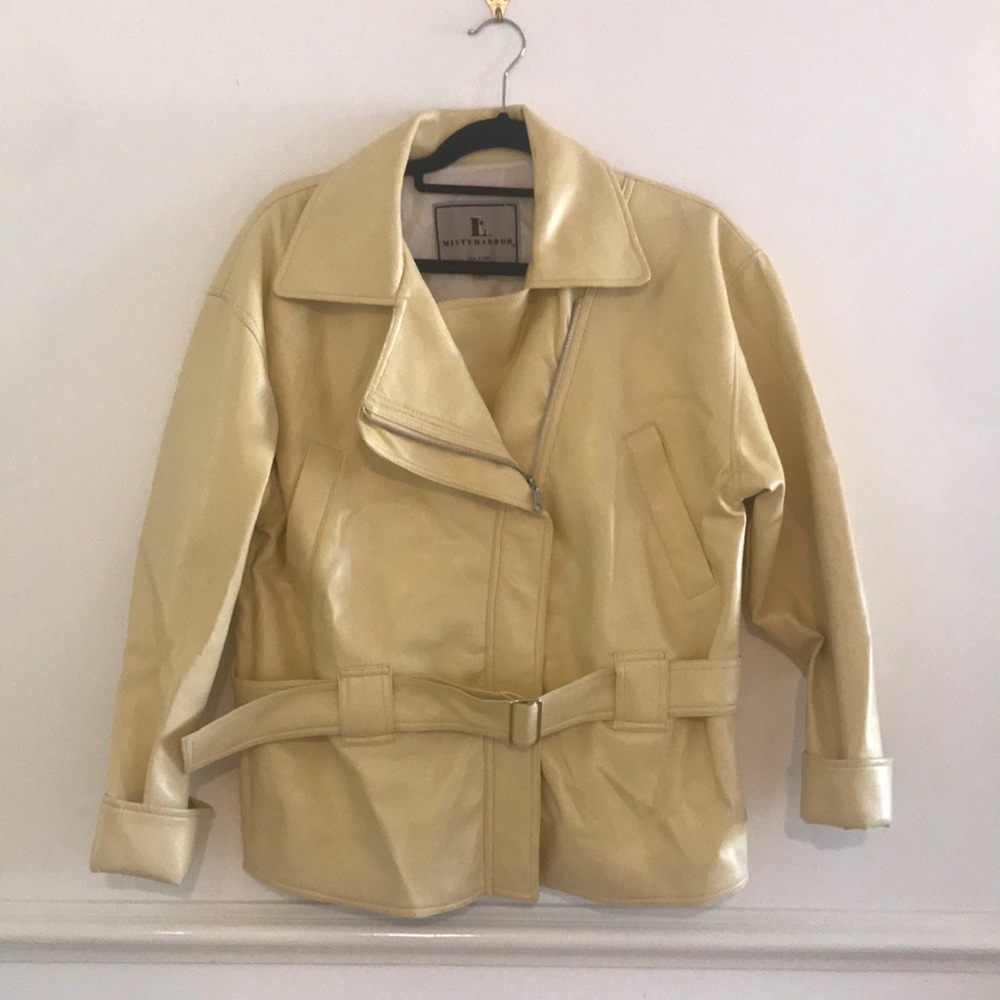 Misty Harbor Vintage yellow faux leather jacket